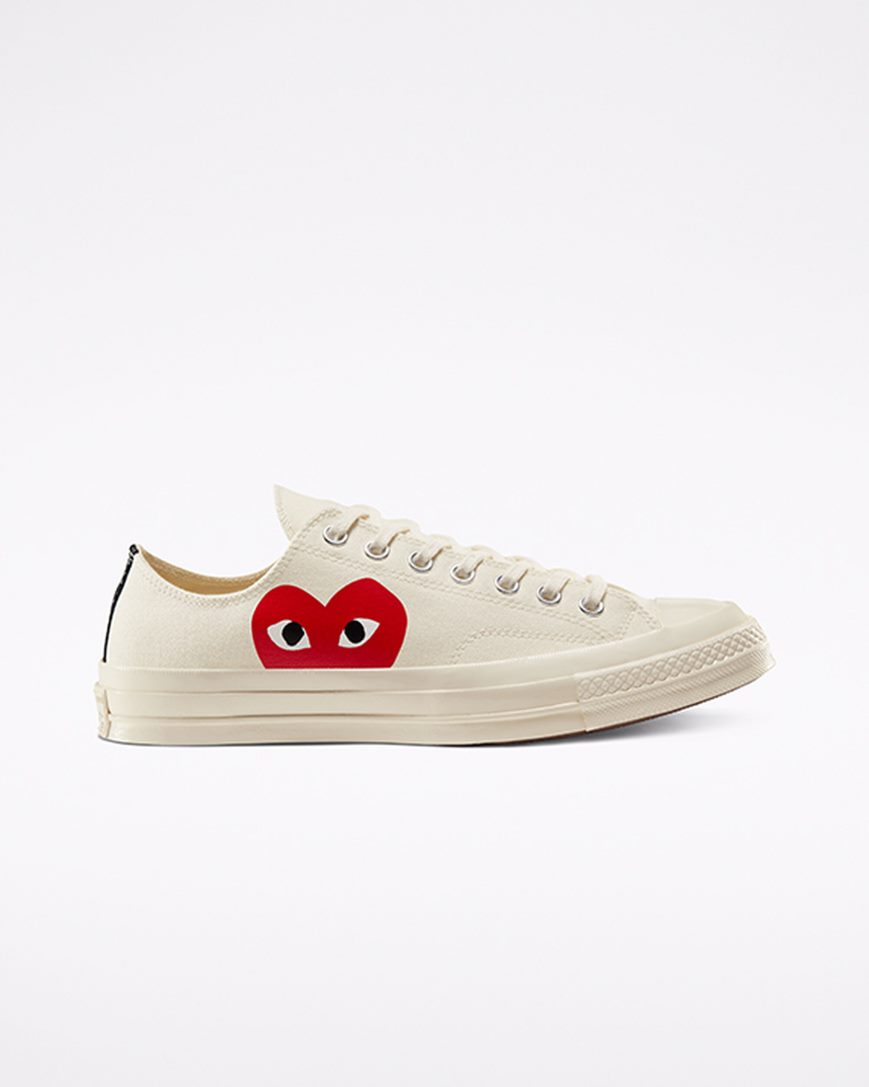 Tenisi Barbati Converse x Comme des Garçons PLAY Chuck 70 Albi Rosii | RO TEKPW475